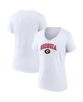 Women's Fanatics White Georgia Bulldogs Evergreen Campus V-Neck T-shirt