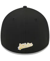 Men's New Era Black Oakland Athletics Logo 39THIRTY Flex Hat