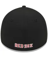 Men's New Era Black Boston Red Sox Logo 39THIRTY Flex Hat