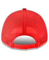 Men's New Era Scarlet Jeff Gordon Dupont 9FORTY A-Frame Trucker Snapback Hat