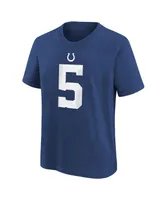 Big Boys Nike Anthony Richardson Royal Indianapolis Colts 2023 Nfl Draft First Round Pick Player Name and Number T-shirt