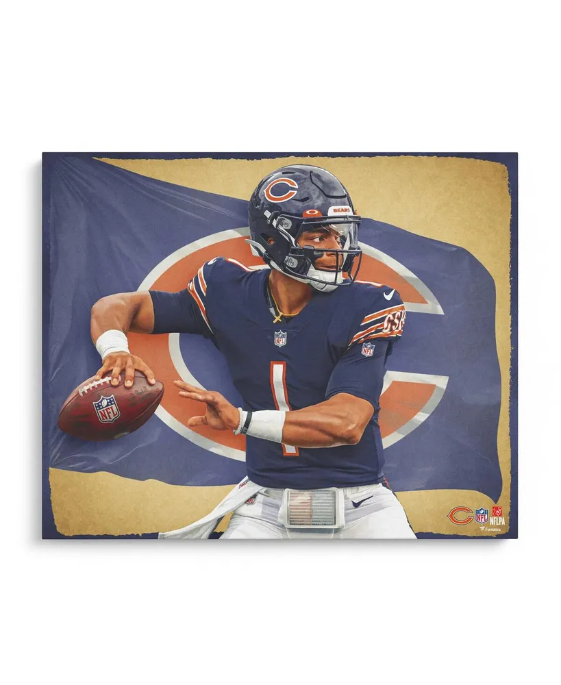 Justin Fields Chicago Bears Unsigned 16" x 20" Photo Print - Designed by Artist Brian Konnick