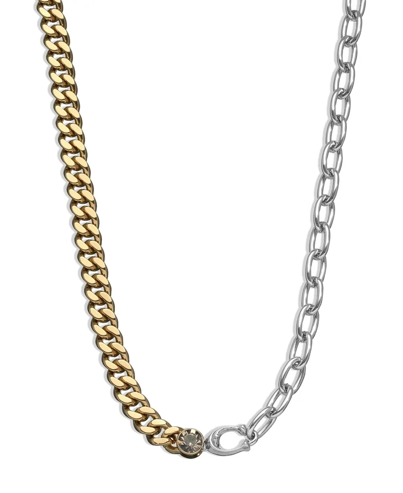 Coach Faux Stone Signature Mixed Sculpted C Chain Necklace - Two