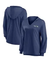 Women's Fanatics College Navy Seattle Seahawks Jumper V-Neck Pullover Hoodie