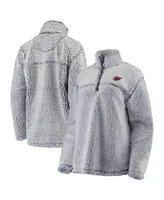 Women's G-iii 4Her by Carl Banks Gray Arizona Cardinals Sherpa Quarter-Zip Pullover Jacket