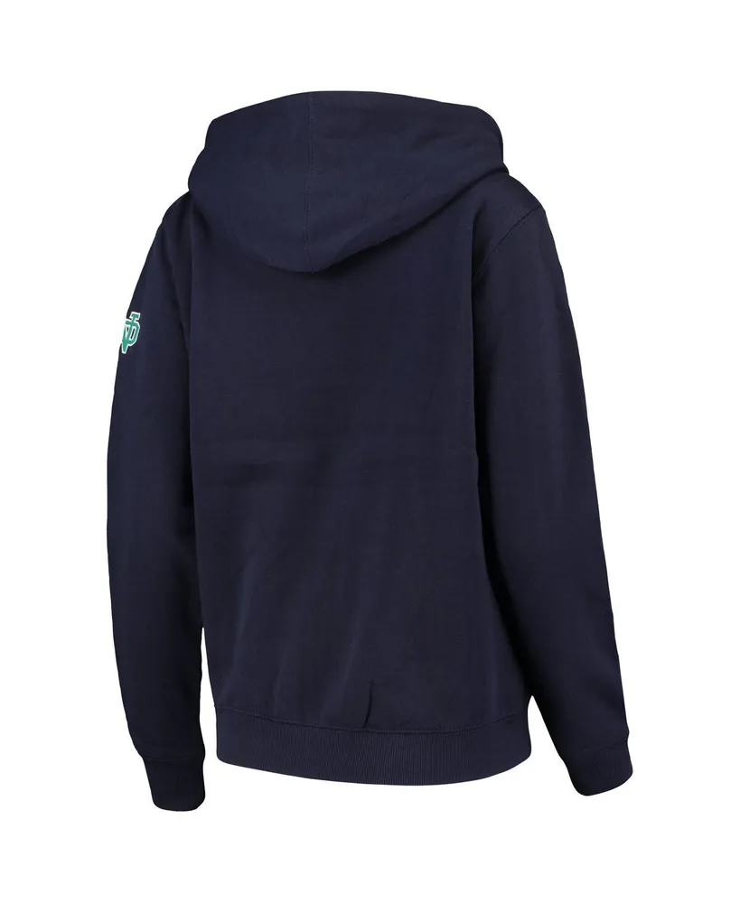 Women's Colosseum Navy Notre Dame Fighting Irish Arched Name Full-Zip Hoodie