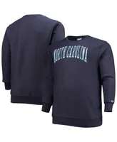 Men's Champion Navy North Carolina Tar Heels Big and Tall Reverse Weave Fleece Crewneck Pullover Sweatshirt