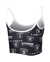 Women's Concepts Sport Black Las Vegas Raiders Breakthrough Allover Knit Lounge Bralette