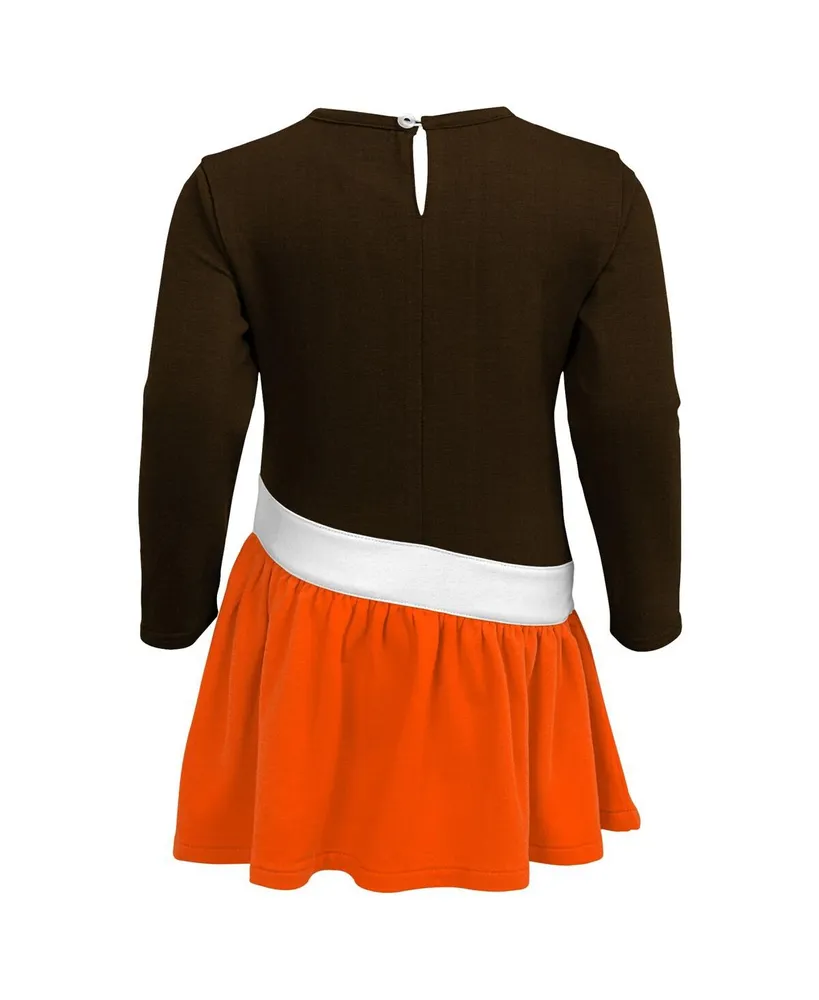 Girls Preschool Brown, Orange Cleveland Browns Heart to Heart Jersey Tri-Blend Dress