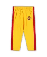 Infant Boys and Girls Cardinal, Gold Iowa State Cyclones Little Kicker Long Sleeve Bodysuit Sweatpants Set