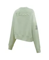 Women's Pro Standard Green Minnesota Vikings Neutral Pullover Sweatshirt