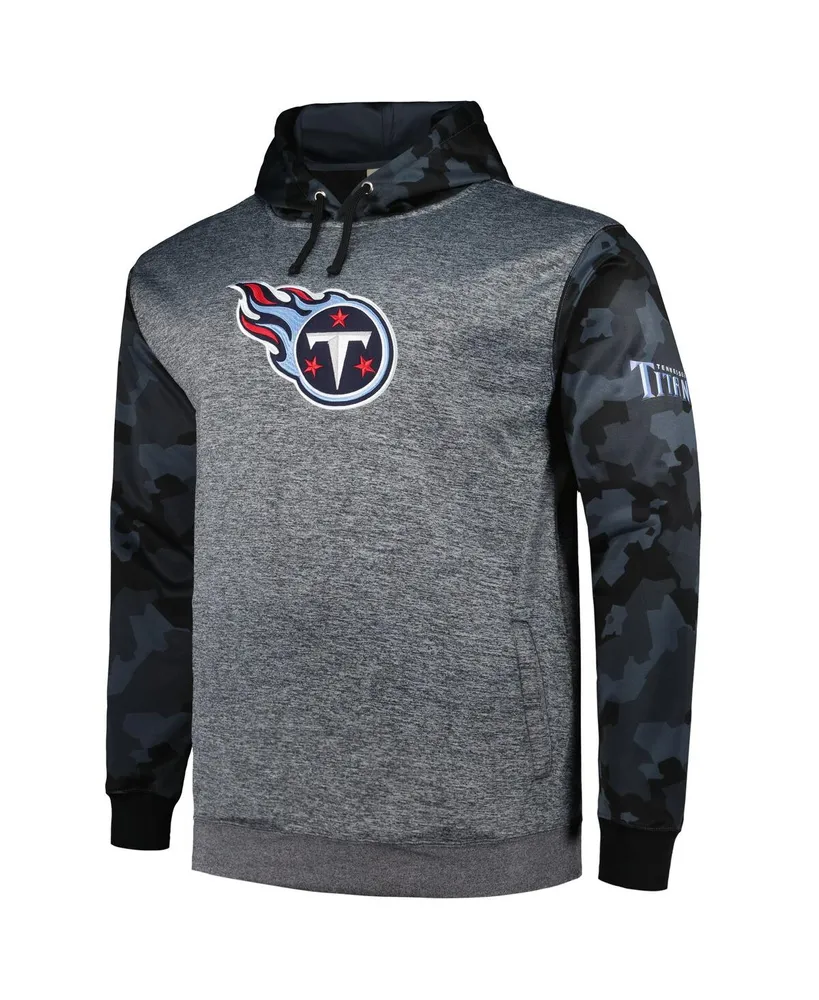 Men's Fanatics Heather Charcoal Tennessee Titans Big and Tall Camo Pullover Hoodie