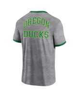 Men's Fanatics Heather Gray Oregon Ducks Classic Stack Ringer T-shirt