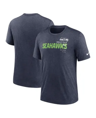 Men's Nike Heather Navy Seattle Seahawks Team Tri-Blend T-shirt