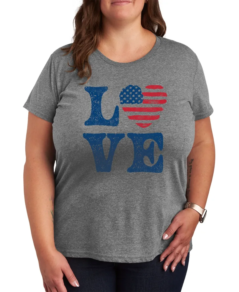 Hybrid Apparel Trendy Plus Love Americana Graphic T-shirt