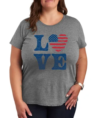 Hybrid Apparel Trendy Plus Love Americana Graphic T-shirt