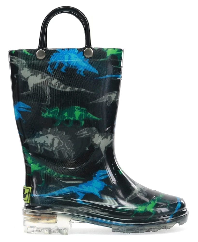 Toddler, Little Boy's Dinosaur Friends Lighted Rain Boot