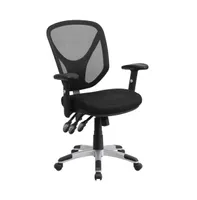 Emma+Oliver Mid-Back Mesh Multifunction Swivel Ergonomic Task Office Chair With Adjustable Arms