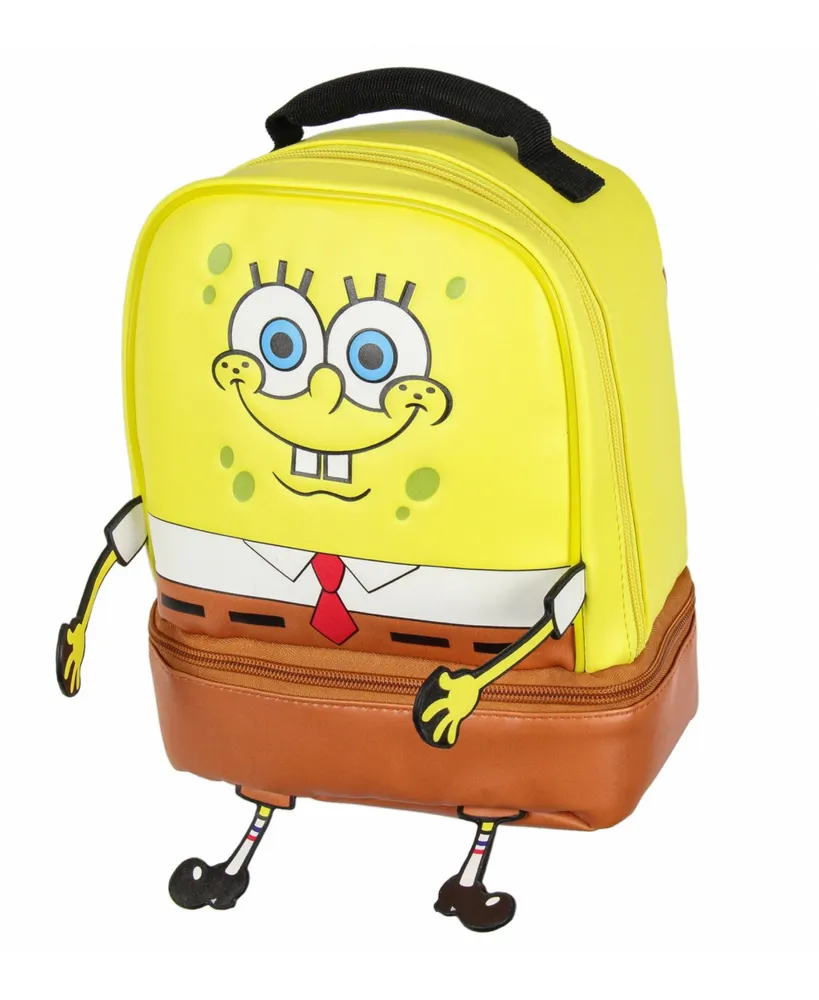 SpongeBob SquarePants Nickelodeon Character Face Dual Compartment Lunch Box Bag