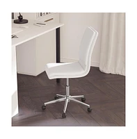 Merrick Lane Artemis Mid-Back Armless Home Office Chair With Height Adjustable Swivel Seat And Five Star Chrome Base