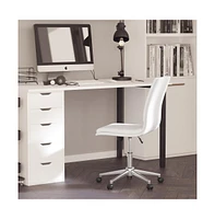Merrick Lane Artemis Mid-Back Armless Home Office Chair With Height Adjustable Swivel Seat And Five Star Chrome Base