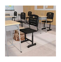 Emma+Oliver Adjustable Height Student Chair With Pedestal Frame