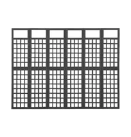 vidaXL 6-Panel Room Divider/Trellis Solid Fir Wood Black 95.5"x70.9"