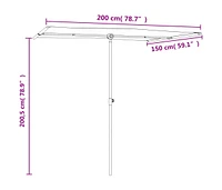 vidaXL Outdoor Parasol with Aluminum Pole 6.6''x4.9'' Taupe