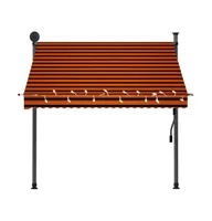 Manual Retractable Awning with Led 78.7" Orange and Brown