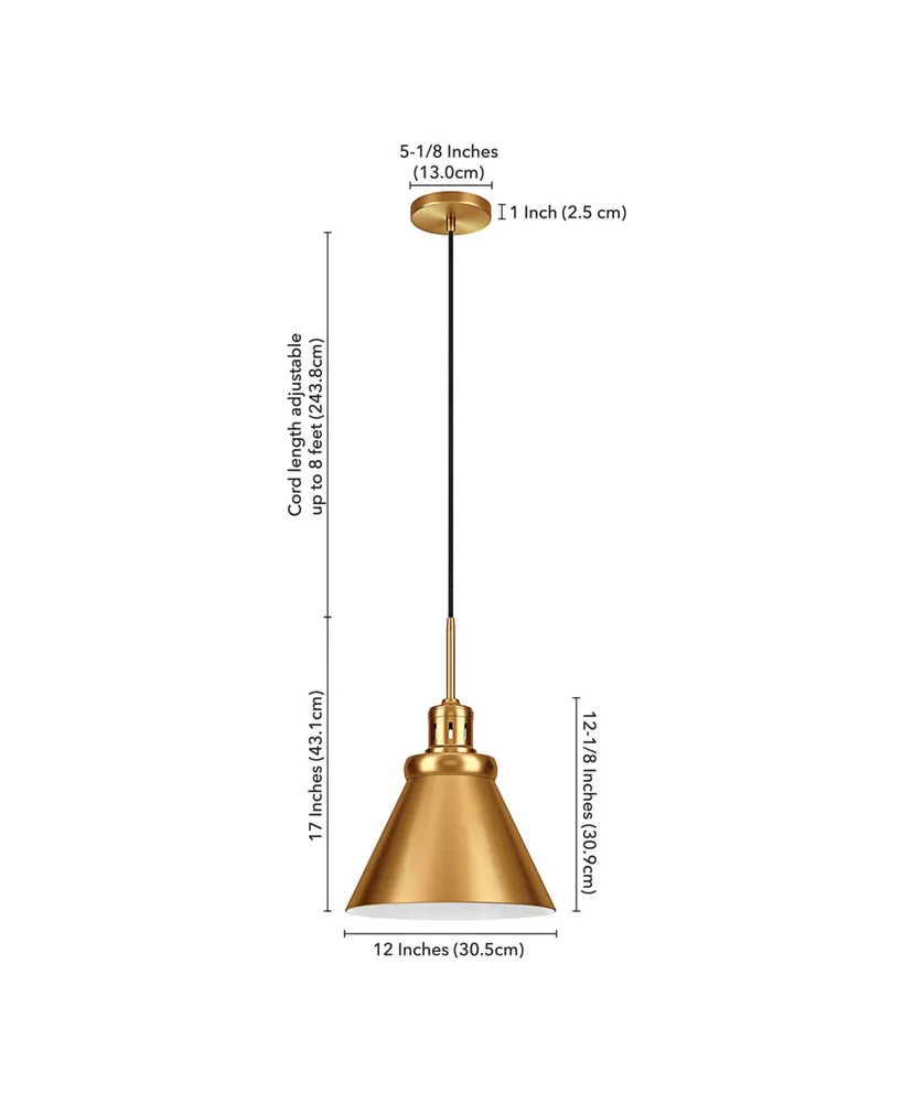 Hudson & Canal Zeno 12" Wide Pendant with Metal Shade