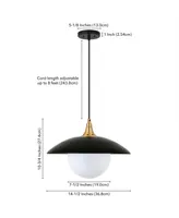 Hudson & Canal Alvia 14.5" Wide Pendant with Metal, Glass Shade