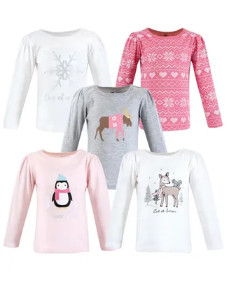 Hudson Baby Baby Girls Long Sleeve T-Shirts Winter Animals