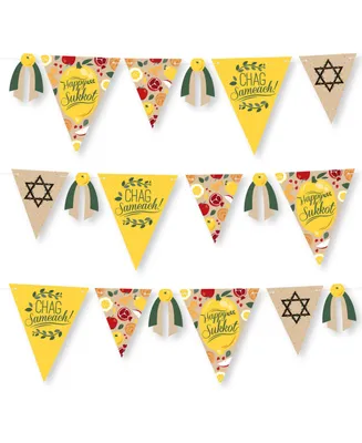 Sukkot Diy Sukkah Jewish Holiday Decoration Triangle Banner 30 Pieces - Assorted Pre