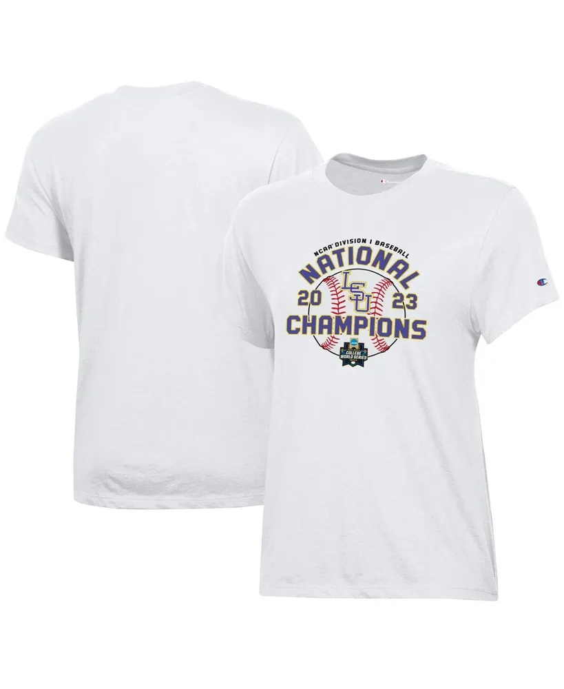 Women's Champion White Lsu Tigers 2023 Ncaa Men's Baseball College World Series Champions Locker Room T-shirt