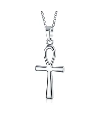 Bling Jewelry Key To Life Egyptian Ankh Cross Pendant Necklace For Women For Sterling Silver