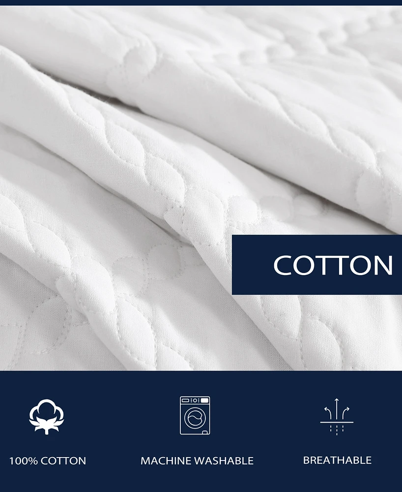 Nautica Brigg Cotton Reversible Piece Quilt Set