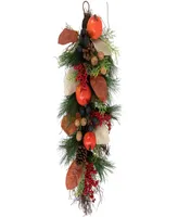 30" Autumn Harvest Mixed Berry and Pomegranate Artificial Teardrop Swag - Unlit