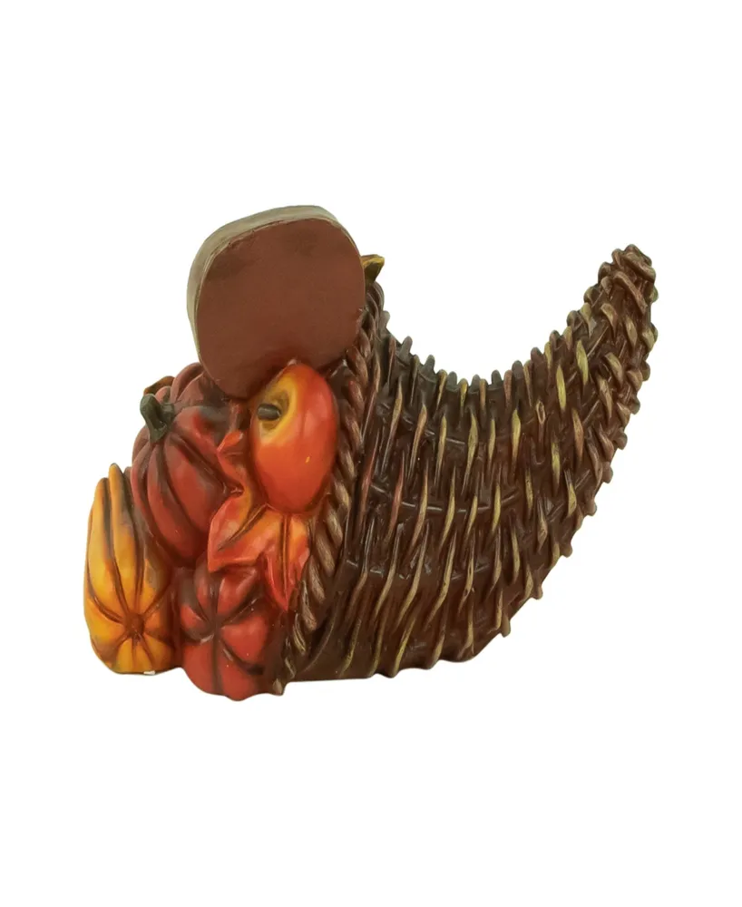 8.5" Fall Harvest Give Thanks Cornucopia Decoration