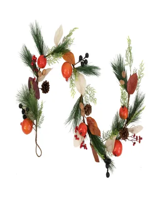6' x 10" Autumn Harvest Mixed Berry and Pomegranate Garland - Unlit