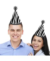 Zebra Print - Cone Happy Birthday Party Hats - Set of 8 (Standard Size)