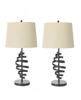 27.75" Metal Table Lamp with Designer Shade, Set of 2