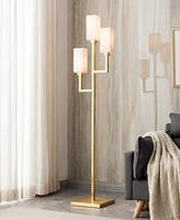 Hudson & Canal Basso 69" Linen Shade 3-Light Torchiere Floor Lamp