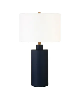 Hudson & Canal Carlina 25" Linen Shade Tall Ceramic Table Lamp