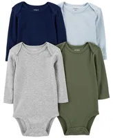 Carter's Baby Boys Long Sleeve Bodysuits, Pack of 4