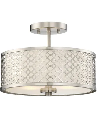 Trade Winds Lighting Hutchins Semi-Flush Mount Drum Ceiling Light