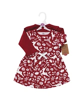 Touched by Nature Baby Girls Organic Cotton Dress and Cardigan