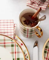 Lenox Holiday Plaid Gold-Trimmed Mugs, Set of 4