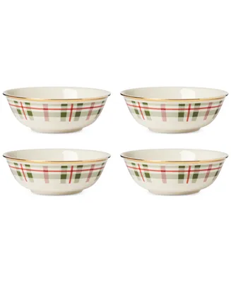 Lenox Holiday Plaid Porcelain All-Purpose Bowls, Set Of 4