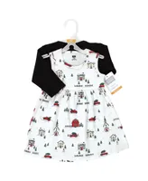 Hudson Baby Girls Cotton Dress and Cardigan Set