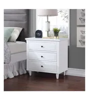 3-Drawer Nightstand Storage Wood Cabinet